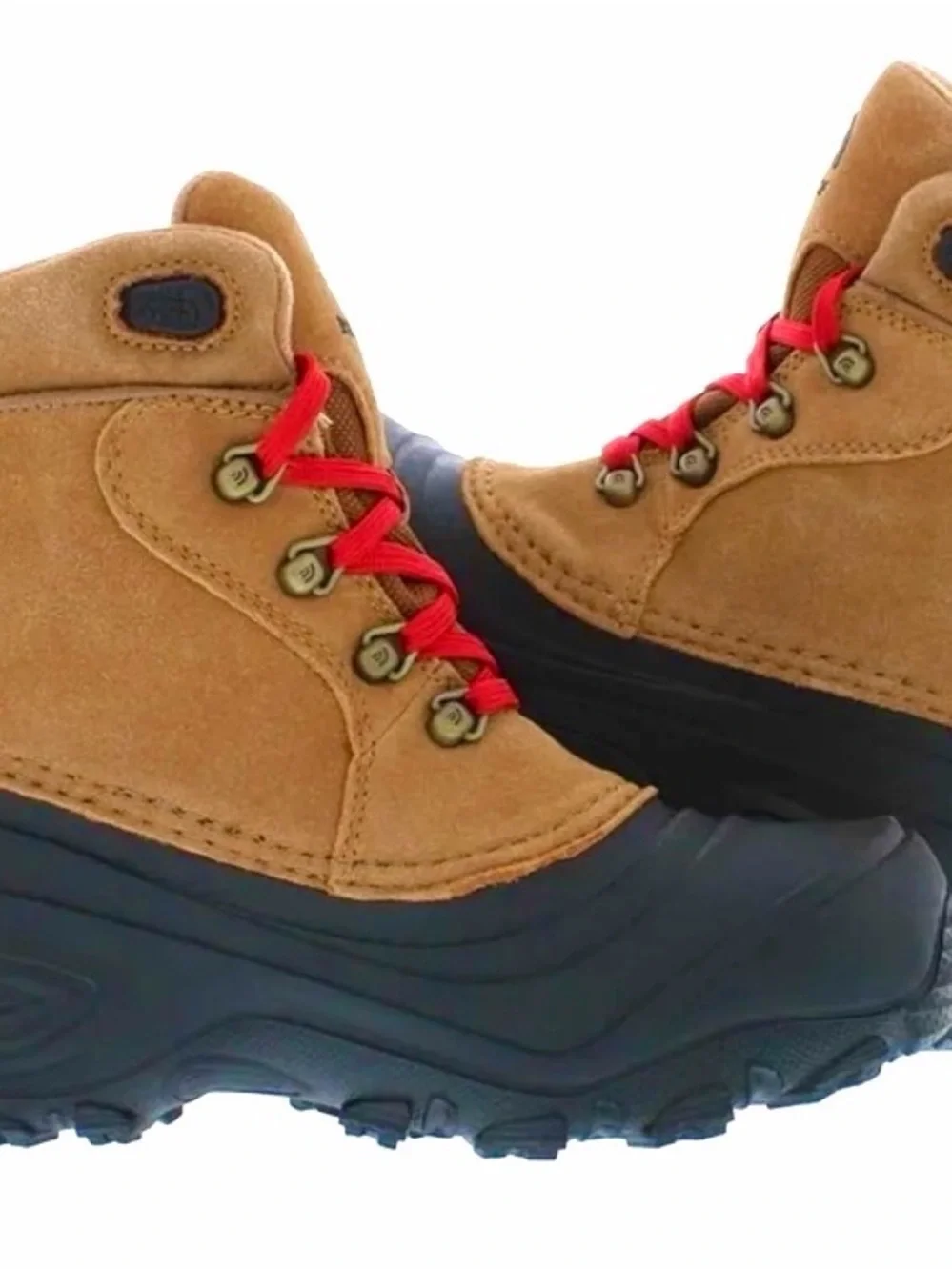 The North Face Chilkat Lace II Almond Brown/Black Suede Waterproof Boots Youth 6